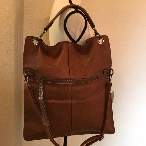 Final Sale New Cross Body / Foldable Hand Bag Brown Purse - Picture 5 of 5
